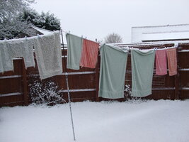 Snow on the washing line